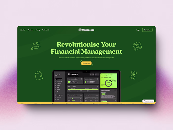 Calescence: Design + Framer Development