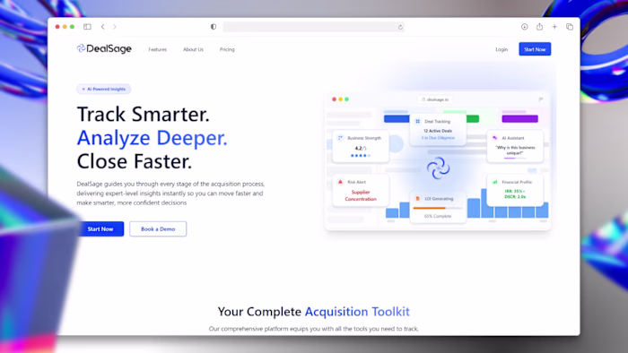 DealSage Website Redesign for Financial Professionals