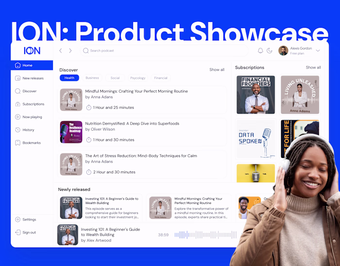 ION Podcast Web App for Professionals Exploration
