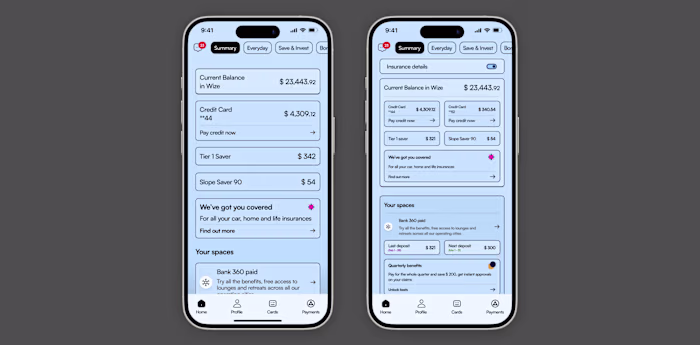 Finsurance app home