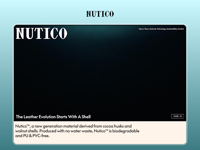 Nutico™ — A Sustainable Materials Brand Website 