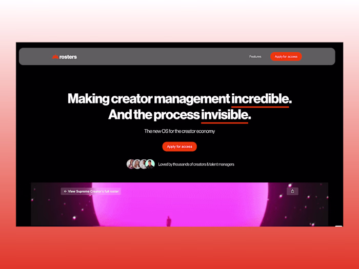 Rosters - Startup Branding & Webflow Development