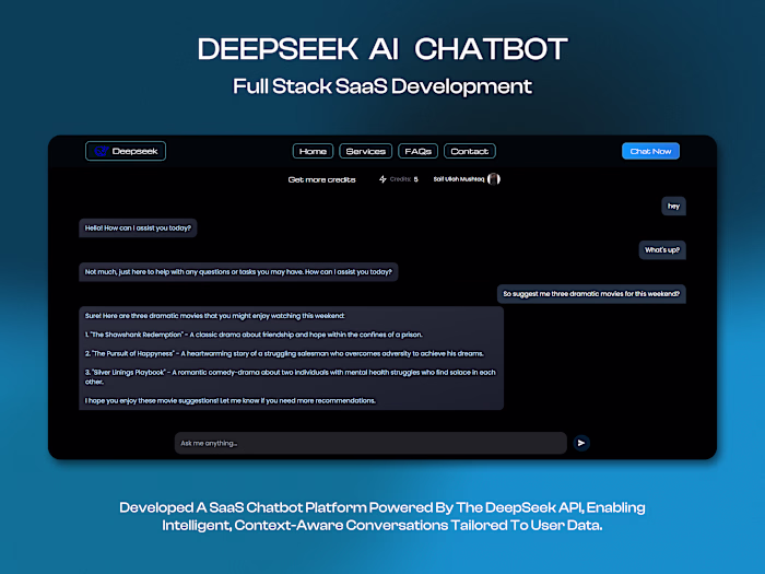 Development of DeepSeek AI Chatbot SaaS Platform