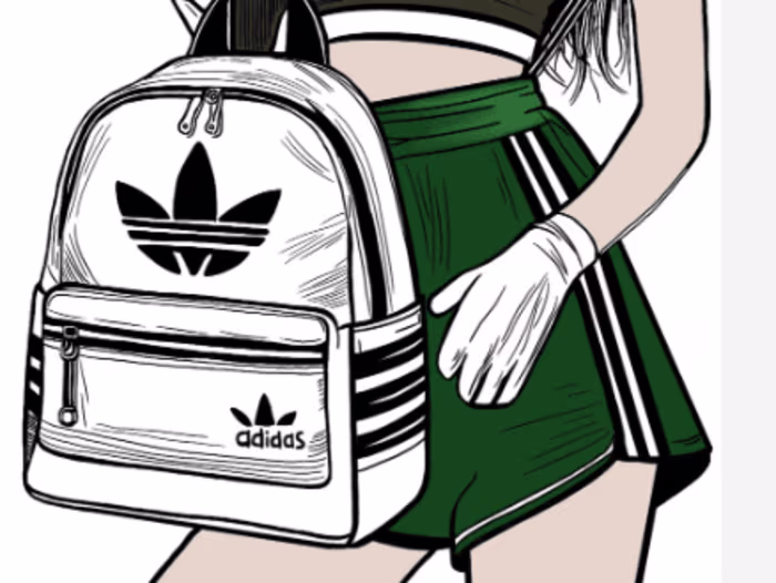 Adidas Backpack & Sporty Look Illustration