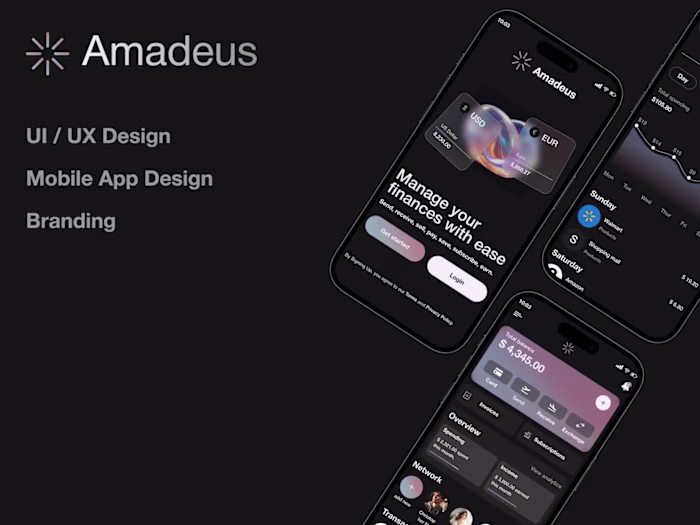 Amadeus - Fintech Mobile App & UI UX Design 