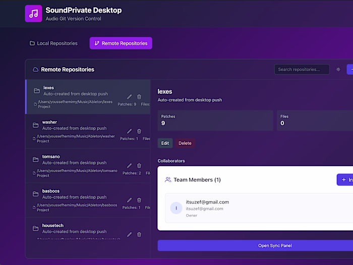 SoundPrivate — Version Control Platform