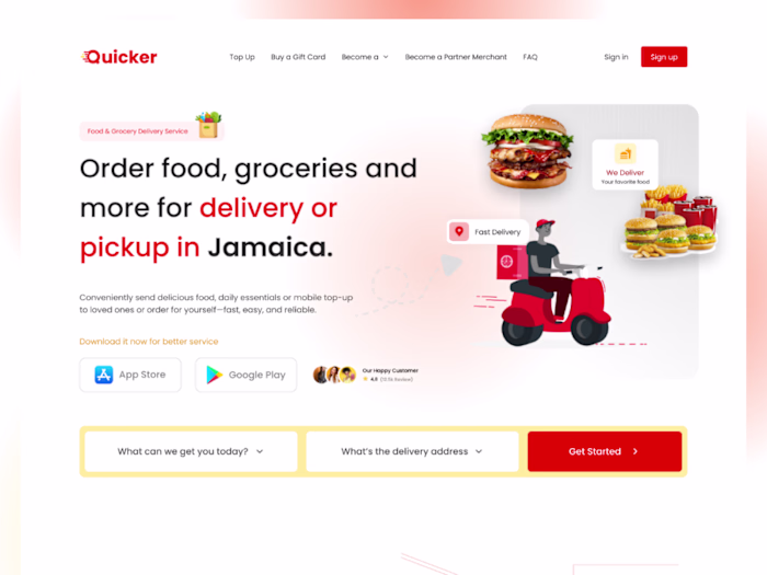 Food  delivery landing page