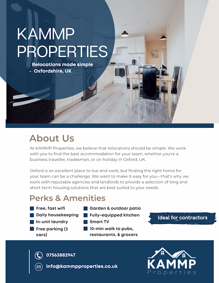 Print & eBrochure – Short-Term Rental, Oxford UK
