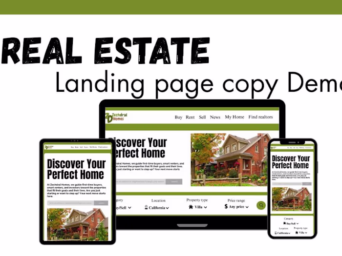 Real Estate Landing Page Copy