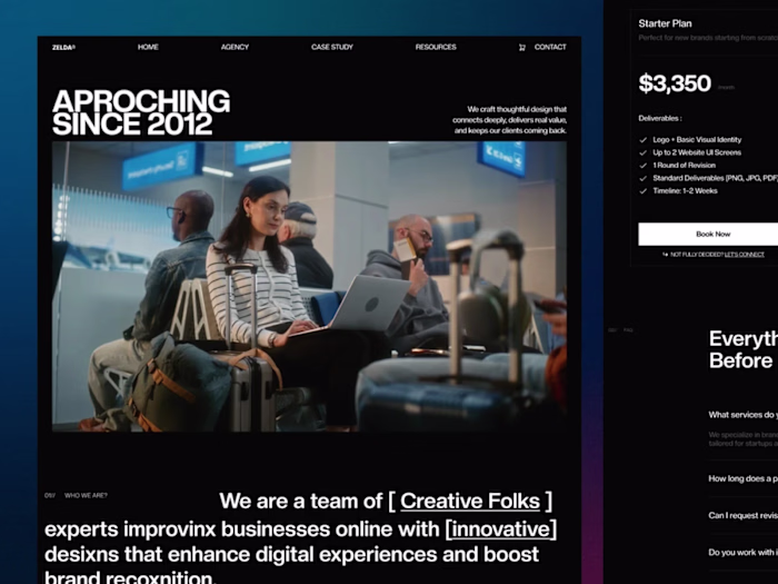 Dark, Creative Agency website design. How's it? Check it liv...
