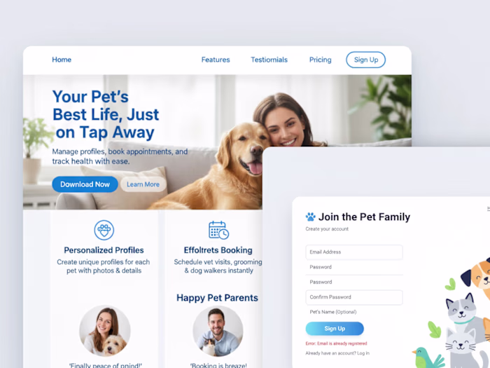 Comprehensive Pet Care App Development