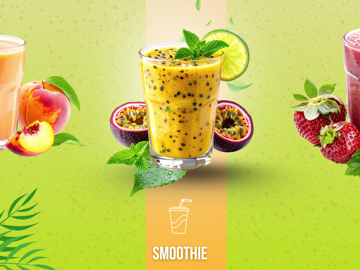 I had fun creating this Smoothie campaign visual. The goal w...