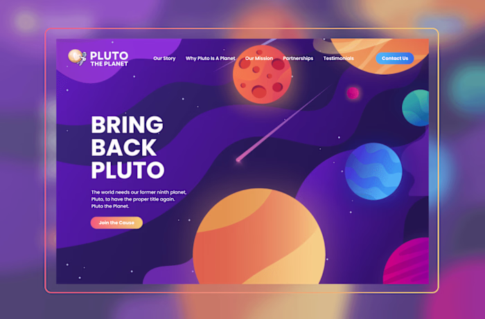 Bring Back Pluto | Landing Page Design