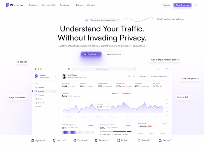 Hero Redesign for Plausible Saas