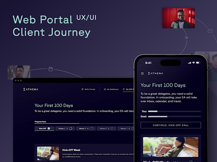 100 Day Onboarding Client Journey - UX Design