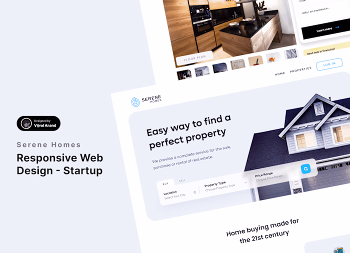 Serene Homes Web Design - Real Estate Startup