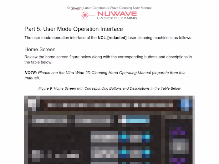 Nuwave Laser User Manual: Continuous Wave Laser Cleaning Machine
