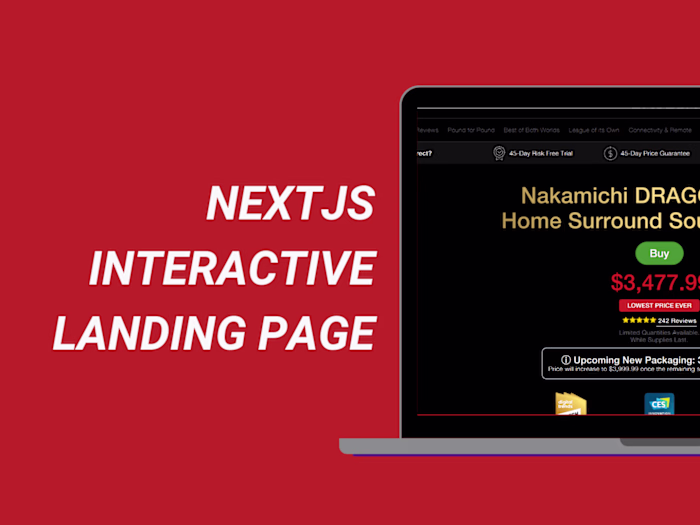 Next JS Landing Page w/ Scroll Animations