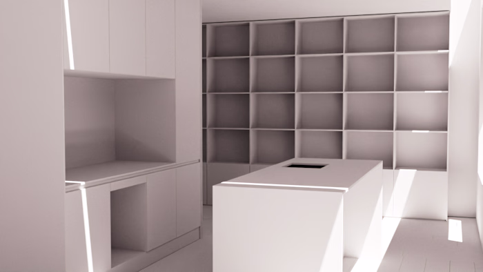 Stunning Minimalist Kitchen Interior with 3ds Max Expertise