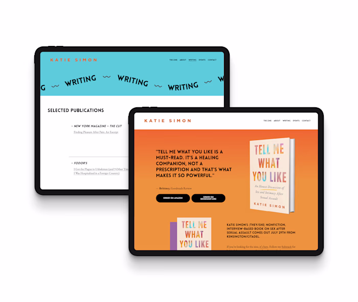 Website Redesign for Katie Simon's Book Launch