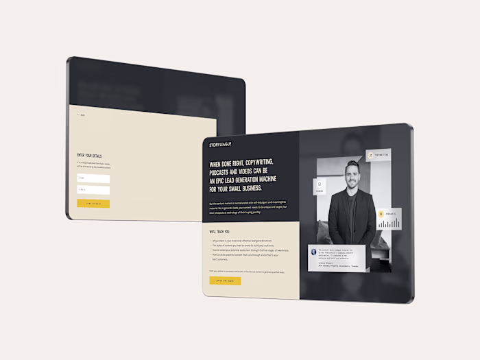 UX/UI design for squeeze website