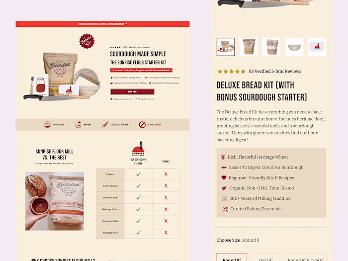 Sourdough Made Simple: High-Converting Landing Page🥖