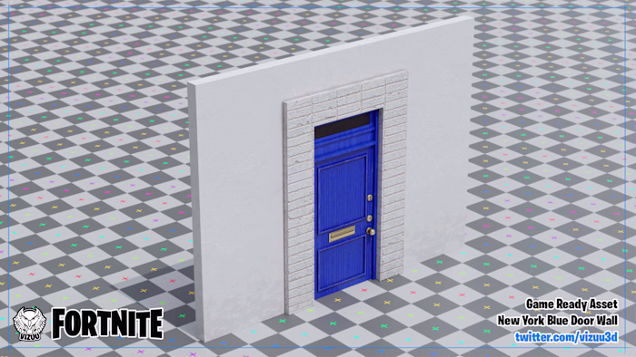 Fortnite Wall Asset: NY Blue Door