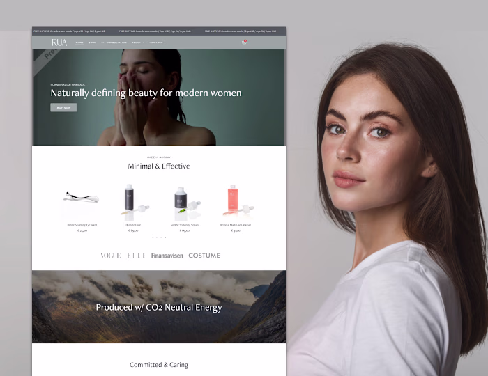 RUA Beauty| Skincare Ecommerce Website