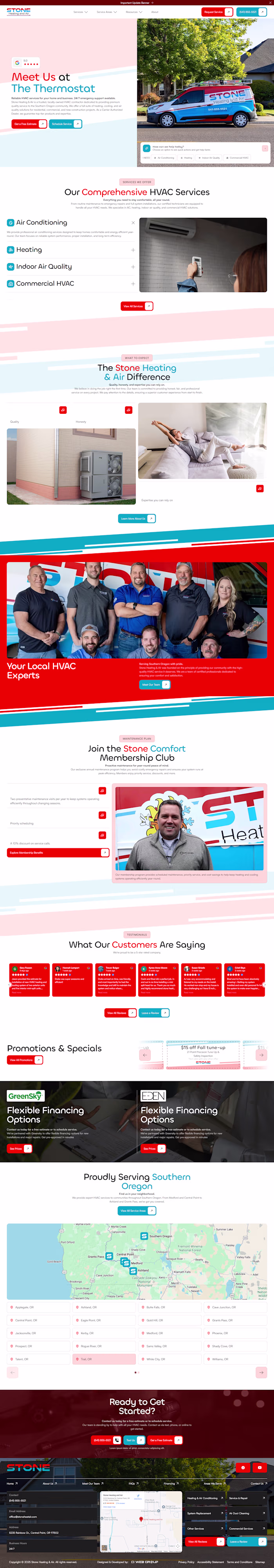 Stone Heating and Air Website Development