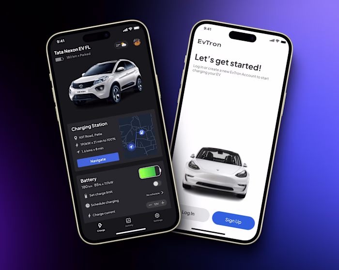EvTron - EV Charging Station Locator App UI/UX Design