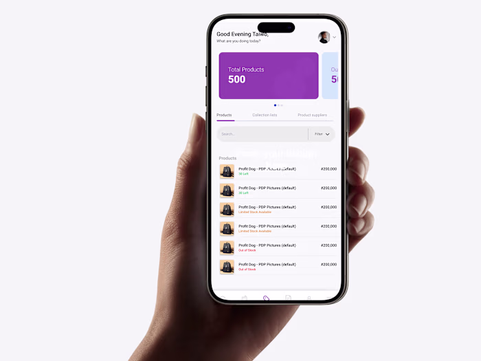 Product Management App (Mobile UI Design)