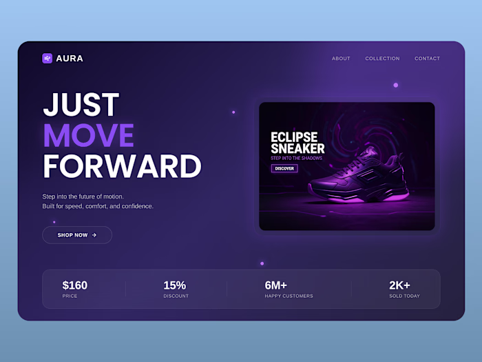 A modern sneaker landing page