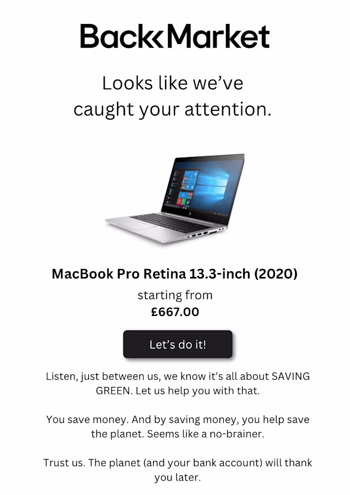 Back Market Email Copy (spec work)