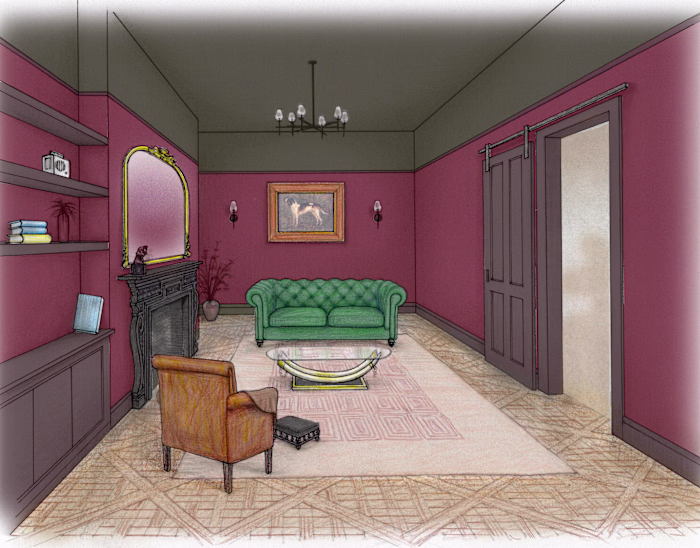 Interior design concept and illustration - living room