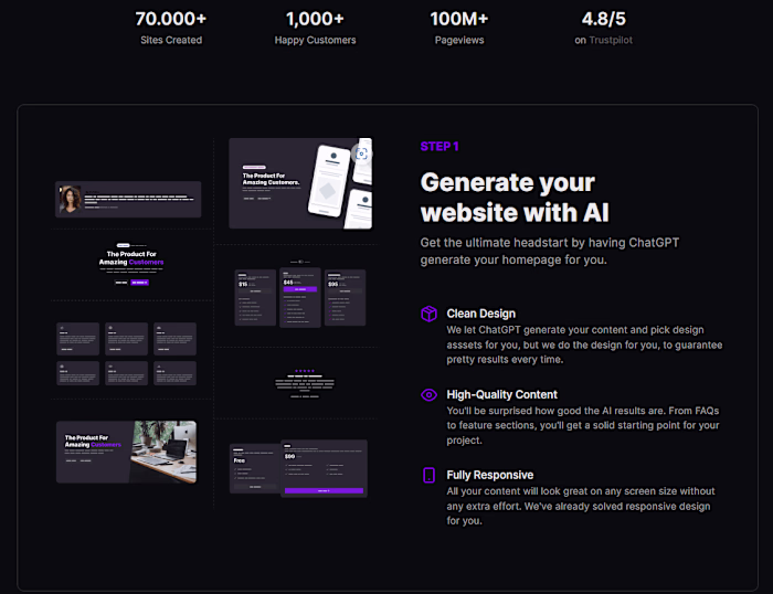 Umso, AI-driven WEBSITE Builder