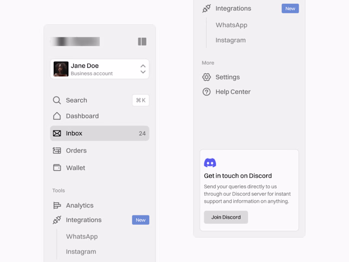 Dashboard Sidebar design