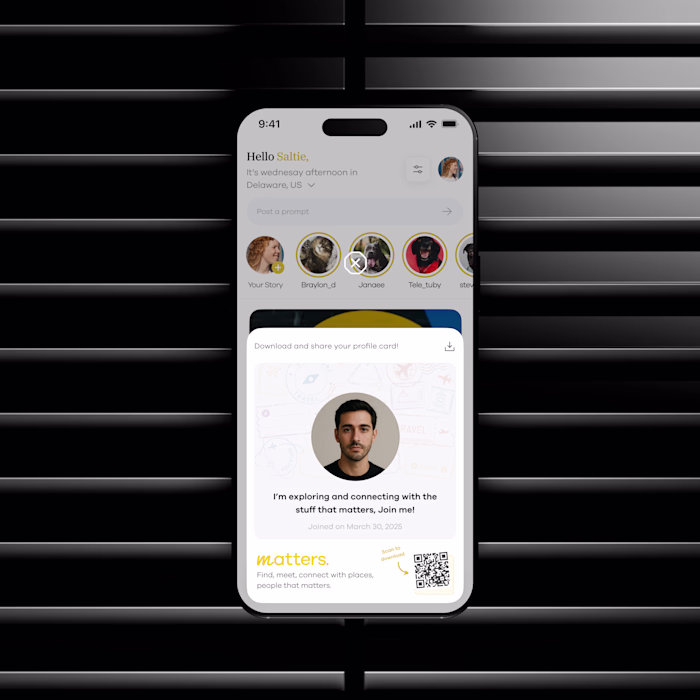 i explored a profile card concept for a community app that h...