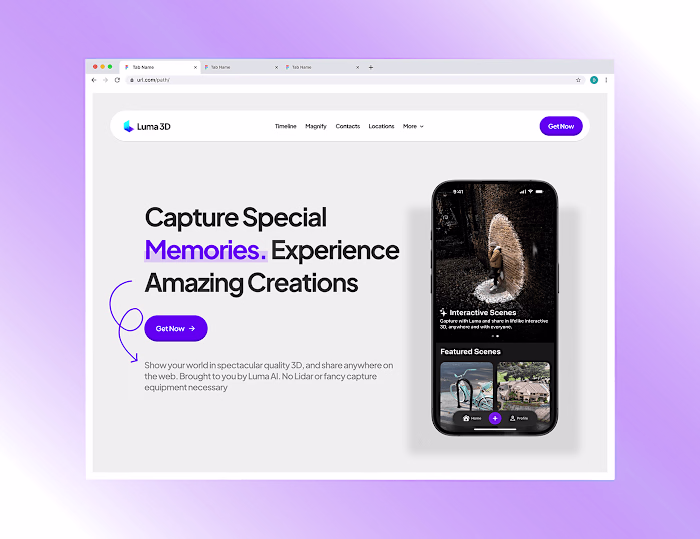Luma 3D – Immersive Landing Page Design