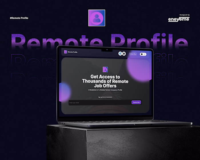 Remote Profile Newsletter Landing Page