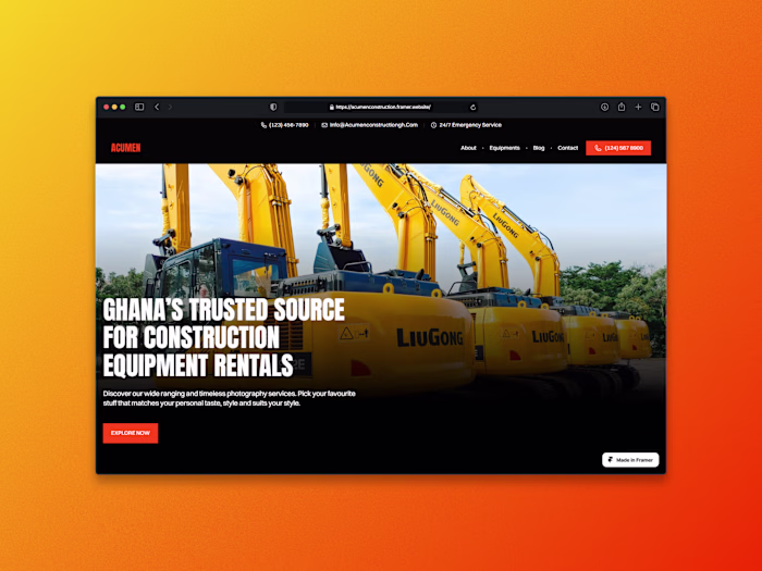 Acumen Construction Website Redesign