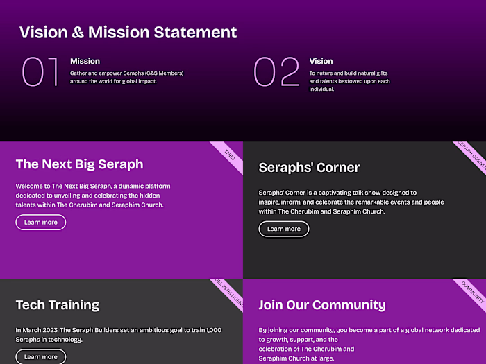 The Seraph Builders - A Standard Religious Organization Website