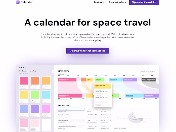 Calendar App Website