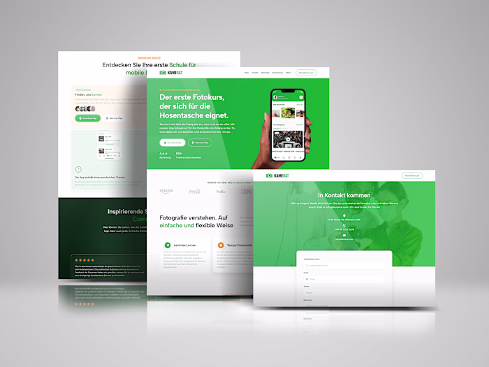 Kamerat App Landing Page Design
