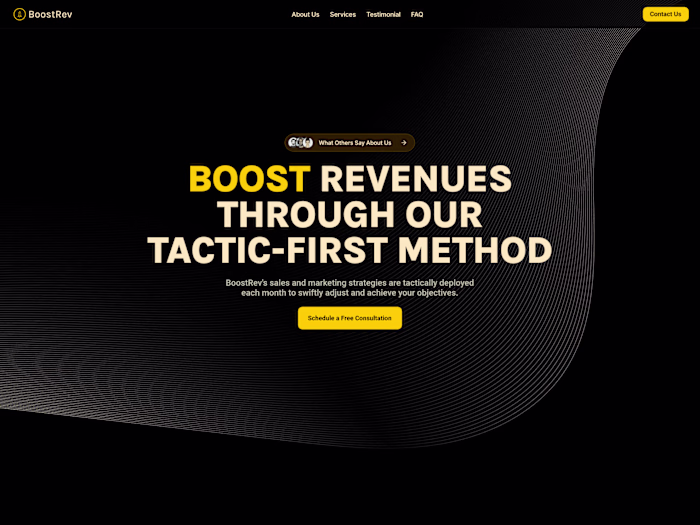 BoostRev - Landing page made in Framer