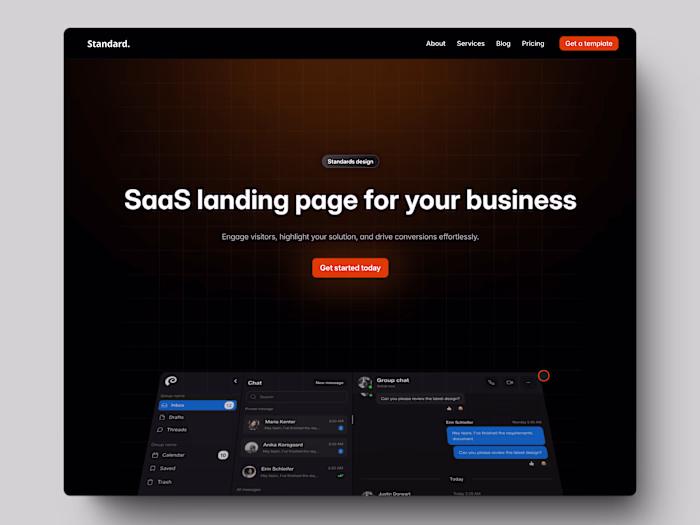 SaaS website template for modern businesses