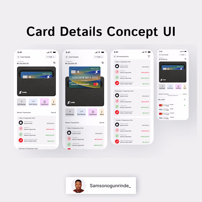 Card Details Concept UI :: Behance