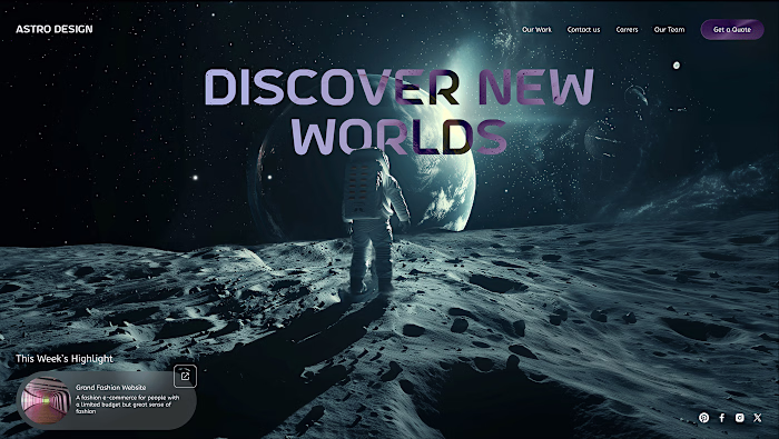 Astro Parallax Landing Page - Design Agency 