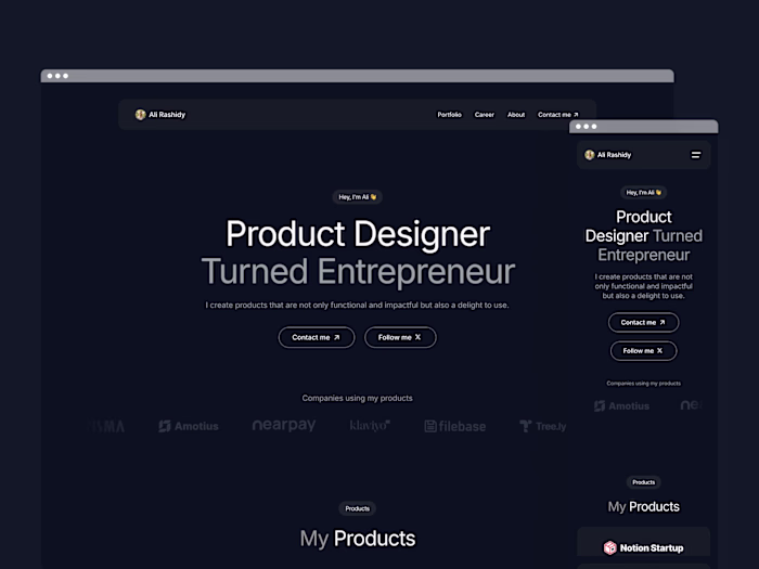 My personal website - Framer design + development