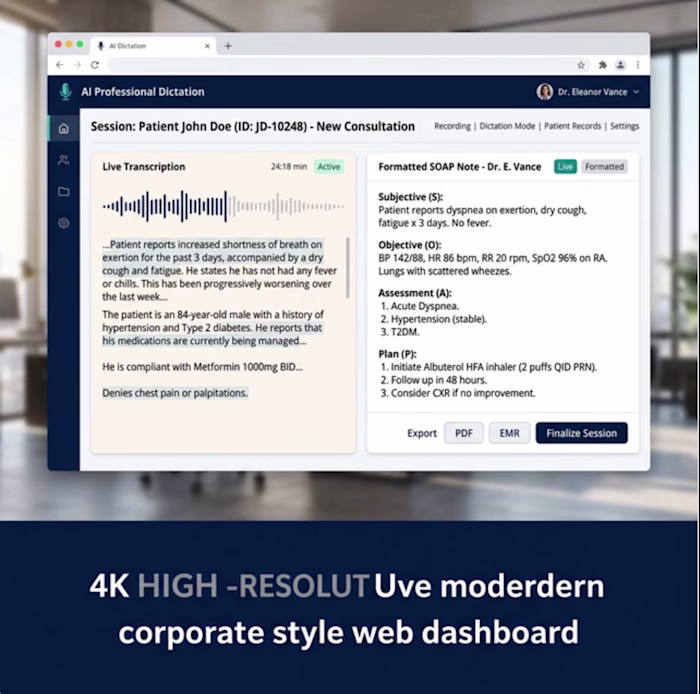 AI Professional Dictation Suite (Medical & Legal)