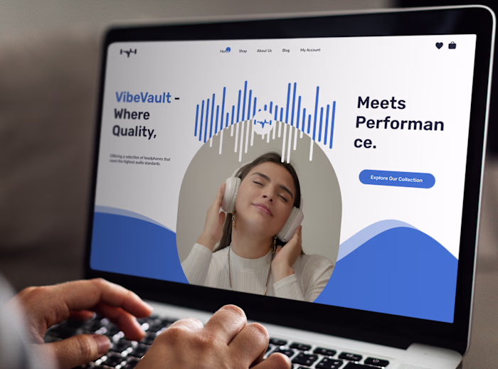 VibeVault headphones ecommerce Web Design